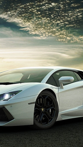 Lamborghini Car, Clouds Background HD phone wallpaper