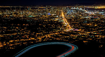 Twin Peaks San Francisco Night HD wallpaper