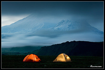 Campers Lights, landscapes, abstract, graphy, 3d, camping, mountains HD wallpaper