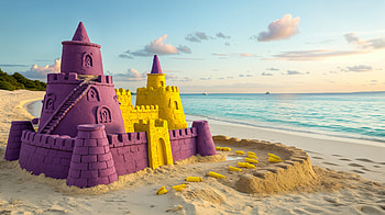 Beautiful Sandcastle in Ultra, sandcastle, beach, colorful, ocean HD wallpaper