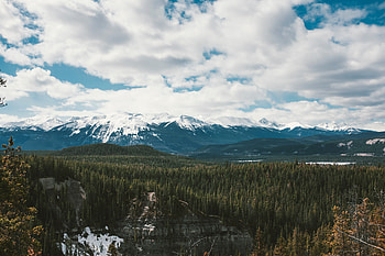 Nature, Trees, Mountains, Clouds, Snow, Dahl, Distance HD wallpaper