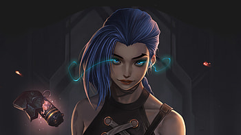 Blue Hair Jinx Arcane HD wallpaper