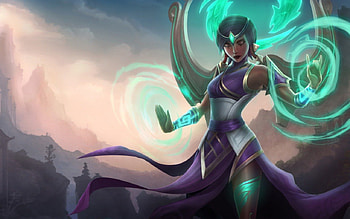 Young Sorceress, Sorceress, Elf, Woman, Purple Dress, Fantasy, Spell HD wallpaper