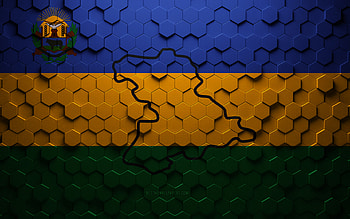 Flag of Anzoategui State, honeycomb art, Anzoategui State hexagons flag, Anzoategui State 3d hexagons art, Anzoategui State flag HD wallpaper