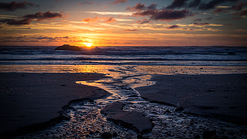 Sunset At Hug Point , sunset, nature HD wallpaper