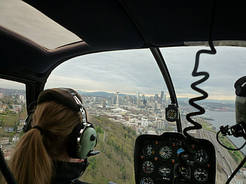 flight control this is helicopter over Seattle, Washington, flight, pilot, avation, city HD wallpaper