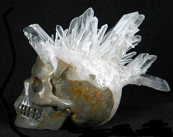 DRUSE QUARTZ ROCK CRYSTAL SKULL, skull, head, crystal, rock HD wallpaper