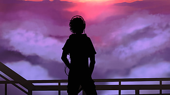 Boy Listening To Music And Watching Nature, alone, heads, artist, artwork, digital-art HD wallpaper