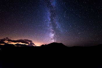 Nature, Stars, Starry Sky, Hill HD wallpaper