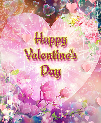 Pink V-Day Greeting, magenta, sparkle, design, Valentine, hearts, text HD phone wallpaper
