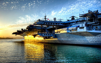 AIRCRAFT CARRIER, graphy, weapons, sunset HD wallpaper
