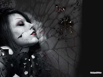 kiss mood, bw, redlips, girl, abstract HD wallpaper