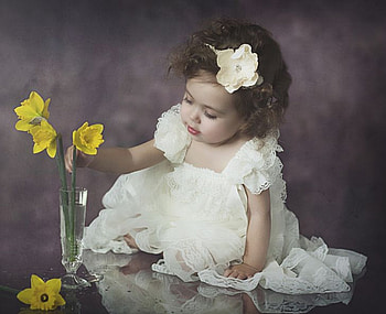 ღ❤ღ, cute, girl, flowers, child HD wallpaper