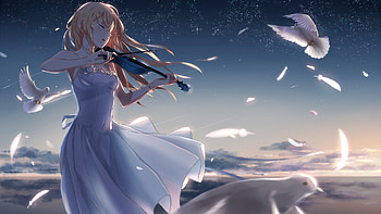 Kaori Miyazono, your-lie-in-april, anime, artwork, artist, digital-art, anime-girl HD wallpaper