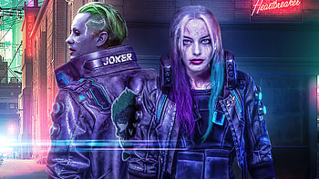 Cyberpunk 2077 Joker X Harley Quinn , cyberpunk-2077, games, 2020-games, joker, harley-quinn, superheroes, artstation HD wallpaper