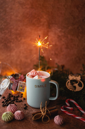 Sparks, Miscellanea, Miscellaneous, Cup, Holiday, Sparklers, Bengal Lights, Mug, Marshmallow, Zephyr HD phone wallpaper