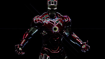 Iron man, dark, shining, iron suit, digital art HD wallpaper