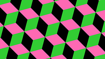 green pink black 3d cubes lime green hot pink HD wallpaper