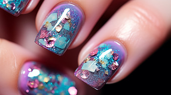 Glittery Nail Art - Sparkling Manicure Background, glitter, woman, nails HD wallpaper
