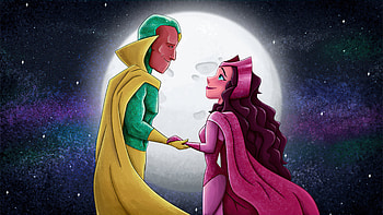 Wanda Vision Moon, wanda-vision, scarlet-witch, vision, tv-shows, behance HD wallpaper