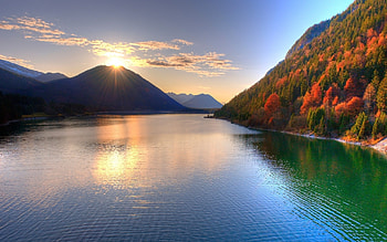 Landscape, Rivers, Mountains HD wallpaper