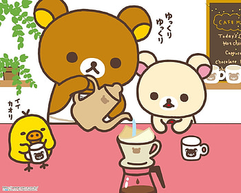 Pooring Tea, cartoon, tea, san-x, bear, rilakkuma HD wallpaper