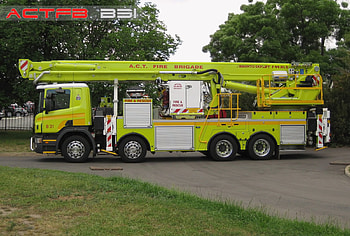 ACT Fire Brigade Aerial Ladder Platform - Bravo 31, australia, fire engine, city, fire department, fire truck, firefighters, capitol, canberra, trucks, capital, fire brigade, fire engines, scania, truck HD wallpaper