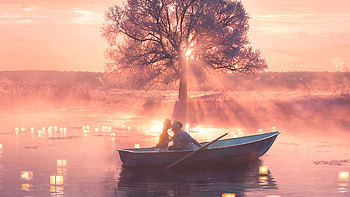 Romantic Couple Boat, love, couple, boat, graphy HD wallpaper