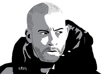 Vin Diesel Art, vin-diesel, celebrities, black-and-white, monochrome, vector HD wallpaper