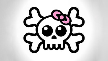 Vector, , Drawing, Bow, Skull HD wallpaper