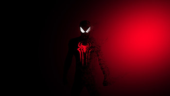 Spider-man, Spider-Man: Far From Home, dark-red, fade effect, art HD wallpaper