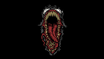 Venom Minimal Art, venom, superheroes, behance, digital-art, artwork HD wallpaper