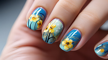 Floral Nail Art, woman, Summer Nails, nail art, floral design HD wallpaper