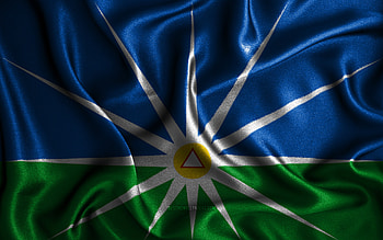 Uberlandia flag, , silk wavy flags, brazilian cities, Day of Uberlandia, Flag of Uberlandia, fabric flags, 3D art, Uberlandia, cities of Brazil, Uberlandia 3D flag HD wallpaper