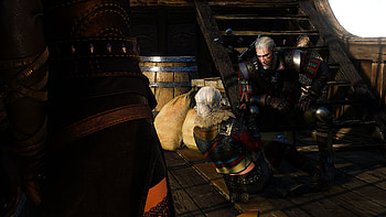 The Witcher 3 Geralt and Ciri Laughing, Ciri (The Witcher), Geralt of Rivia, The Witcher 3: Wild Hunt HD wallpaper