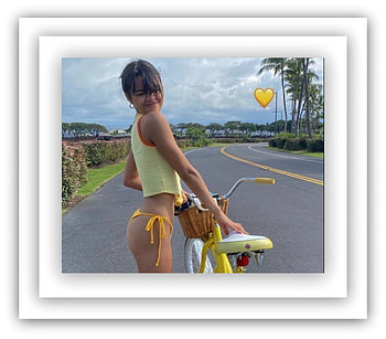 my yellow bicycle, sweet, bycicle, girl, yellow HD wallpaper