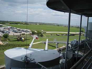 Port View From The Battleship Alabama, warship, battleship alabama, gunsl, battleship HD wallpaper
