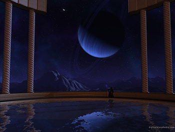 Fantasy Blue, blue, window, fantasy HD wallpaper