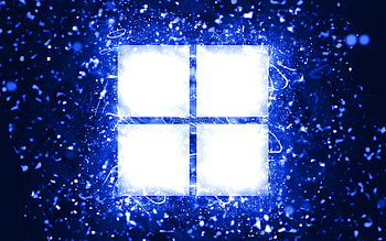 Microsoft dark blue logo, , dark blue neon lights, creative, dark blue abstract background, Microsoft logo, Windows 11 logo, brands, Microsoft HD wallpaper