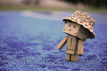 Miscellanea, Miscellaneous, Stroll, Danbo, Cardboard Robot, Hat HD wallpaper