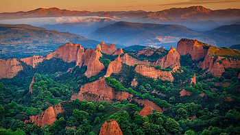 Spain mountains, horizon, aerial view, nature HD wallpaper
