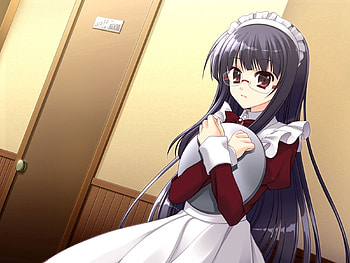 Anime, Girl, Glasses, Spectacles, Brunette, Maid, Housemaid HD wallpaper