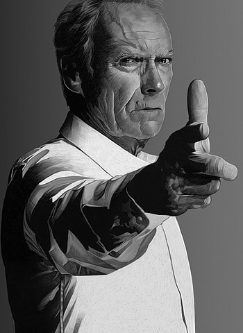 Clint Eastwood, Celeb pin, Moment captured, Iconic pose HD phone wallpaper