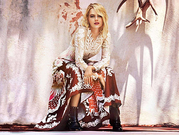 Emma Stone, model, blond, skull, , cowgirl boots, beautiful, actress, 2018, dress, Emma, Stone HD wallpaper