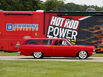 Wagon, power tour, classic, 2 door, red HD wallpaper
