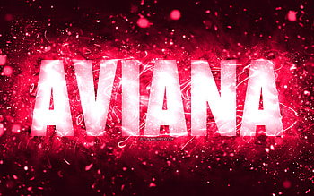 Happy Birtay Aviana, , pink neon lights, Aviana name, creative, Aviana Happy Birtay, Aviana Birtay, popular american female names, with Aviana name, Aviana HD wallpaper