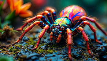 Vibrant Spider in Ultra, spider, colorful, macro graphy, nature HD wallpaper