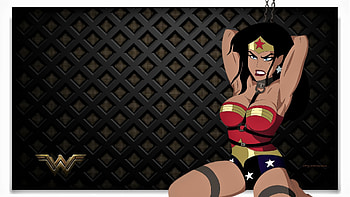 Wonder Woman In Chains, diana prince, lovers, wonder woman, nexus, fan art, dc comics, superman, background, cartoons, anime, 1920x1080 only, batman HD wallpaper