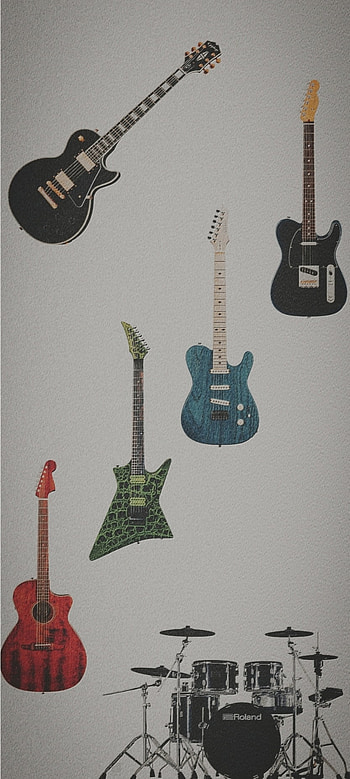 Guitar & Drum, product, string_instrument, , cover HD phone wallpaper
