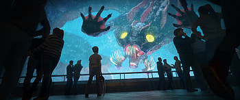 Epic Fantasy Sea Monster: Underwater Horror Reveal, fantasy, sea monster HD wallpaper